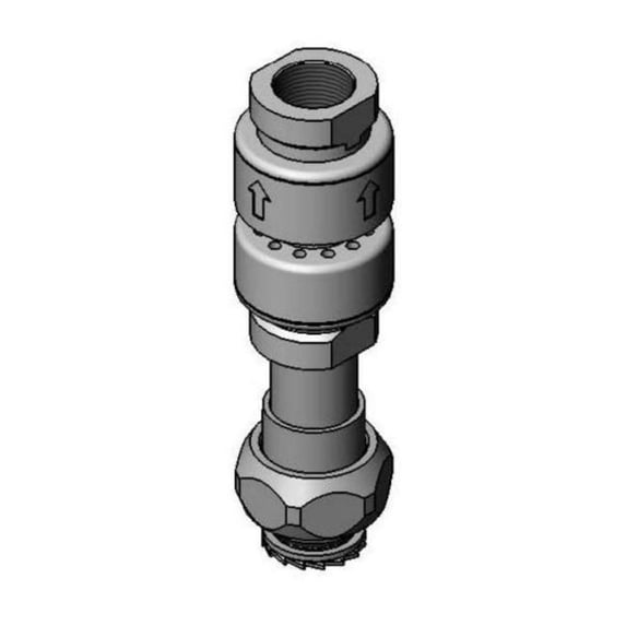 T&S Brass - EasyInstall Vacuum Breaker, Dual Check Valve with Intermediate Vent, Rated for Continuous Pressure, 3/8'' NPT Female Outlet, Chrome-Plated Brass