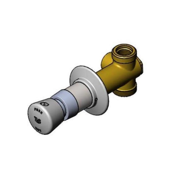 T&S BRASS B-1029-2 CONCEALED STRAIGHT VALVE, SLOW SELF CLOSING, VANDAL RESISTANT, HOT