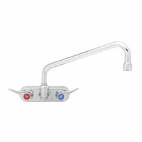 T&S Brass - Workboard Faucet, Wall Mount, 4'' Centers, 12'' Swing Nozzle, Lever Handles