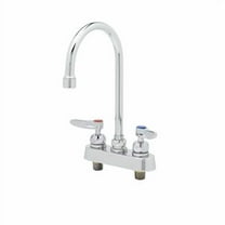 T&S Brass - Workboard Faucet, 4'' Deck Mount, Ceramas, Swivel Gooseneck, 2.2 GPM Aerator, Lever Handles