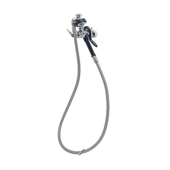 T&S Brass - 4'' Wall Mount Faucet w/ B-0968, EB-0072-H Flex Hose w/ EB-0107 Spray Valve