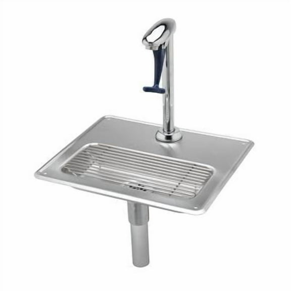 T&S Brass - Water Station w/ 12'' Pedestal Glass Filler & Drip Pan Assembly