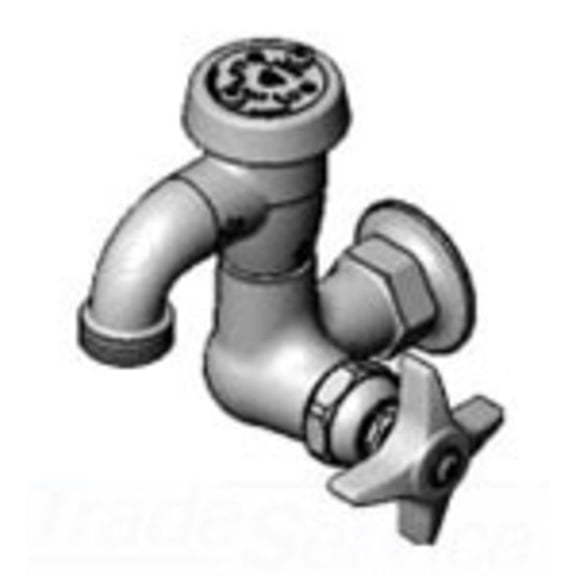 T&S BRASS B-2301 SILL FAUCET, SINGLE HOLE, VACUUM BREAKER, 3/4 HOSE THREAD OUTLET,