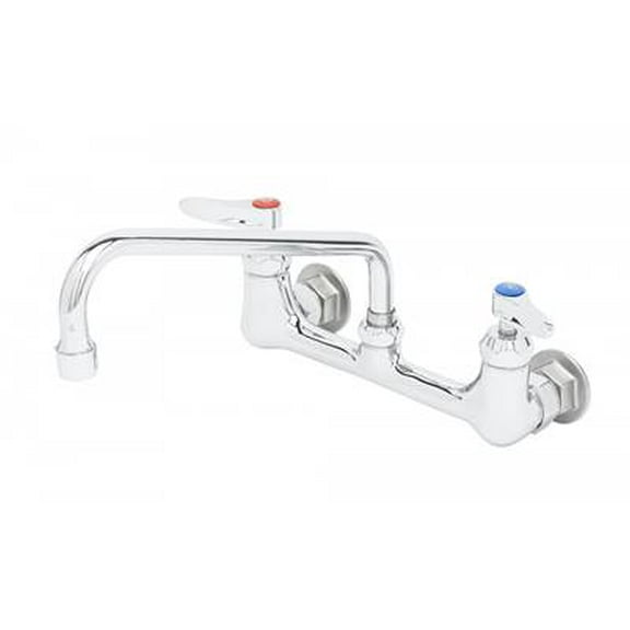T&S Brass - 8''c/c Wall Mount Faucet,1/2''NPT Female Inlets,Ceramic Cartridges,10''Swing Nozzle