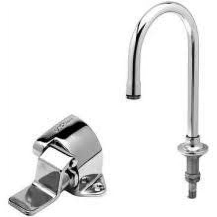 T&S BRASS B-2464 SINGLE PEDAL VALVE & DUMMY RIGID GOOSENECK W/ ROSESPRAY OUTLET