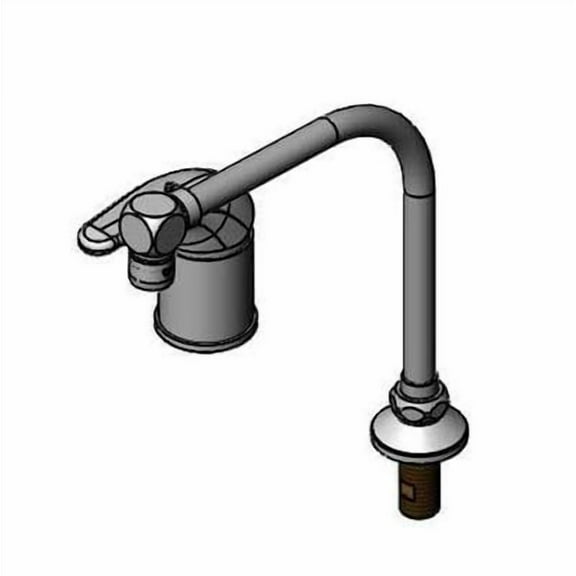 T&S Brass - Side Mount Mixing Faucet, High-Arc Gooseneck & 2.2 GPM Aerator, Inlet Flex Lines