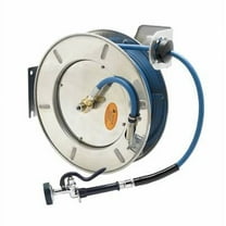 T&S Brass - Hose Reel, Open, Stainless Steel, 3/8'' ID x 50' Hose, EB-0107 Spray Valve