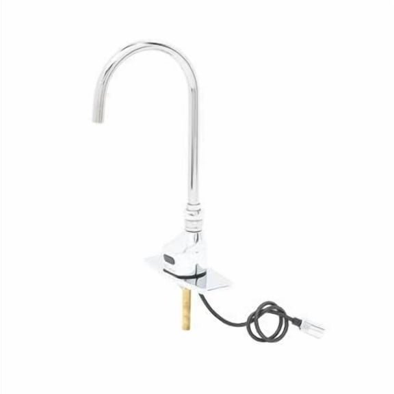 T&S Brass - EC-3100-LN ChekPoint Electronic Faucet, XP Gooseneck, 1.5 GPM / 5.7 LPM Flow Control, EC-TMV, and 4'' c/c Deckplate
