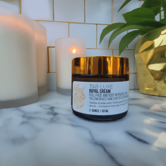 T&B Royal Whipped Tallow Skin Cream Intensive Care with Manuka Honey and Moringa Oil All Natural Handcrafted
