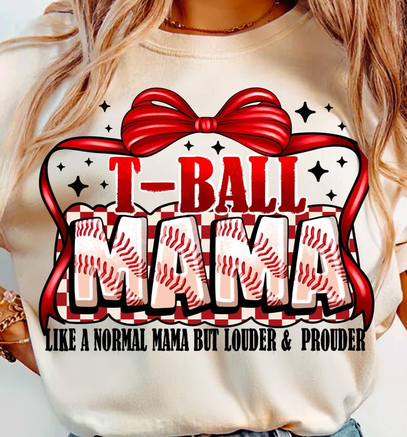 T-Ball Mama T-Shirt, Baseball Mom Game Day Tee, Cute Baseball Shirt for Sports Moms, Fun Team Spirit Outfit, Proud Mama Gift for Her