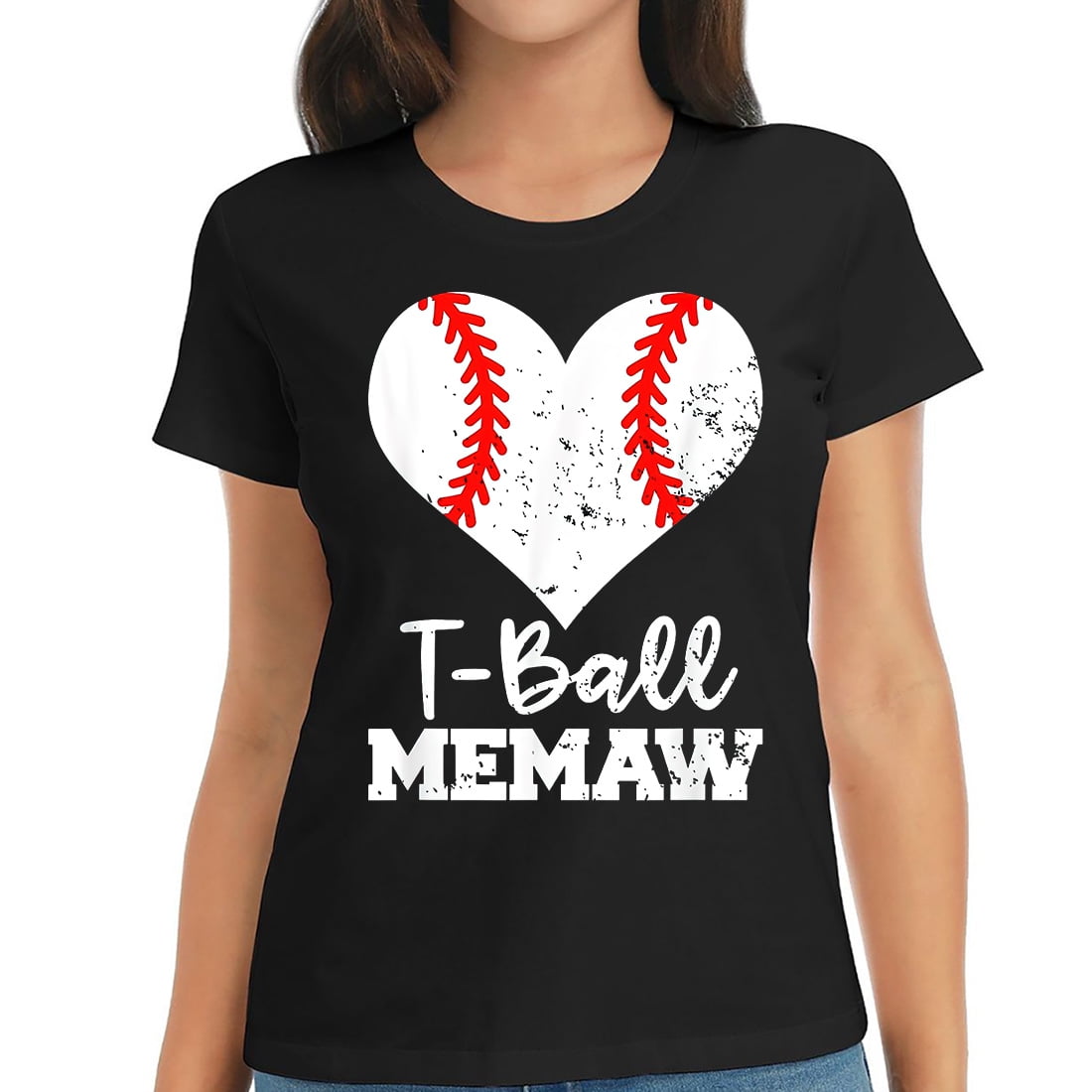 TBall Memaw Heart Funny Tee Ball Memaw TShirt