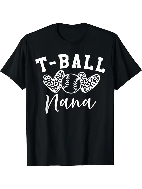 T-Ball Nana Womens Baseball Heart Softball Nana Sport Player T-Shirt