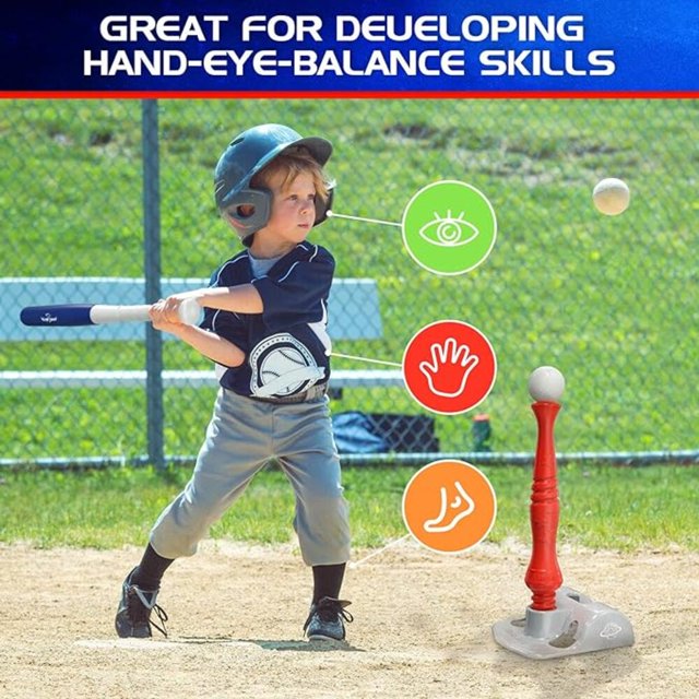 T Ball Sets for Kids 35, 58, Tee Ball Set for Toddlers, Baseball