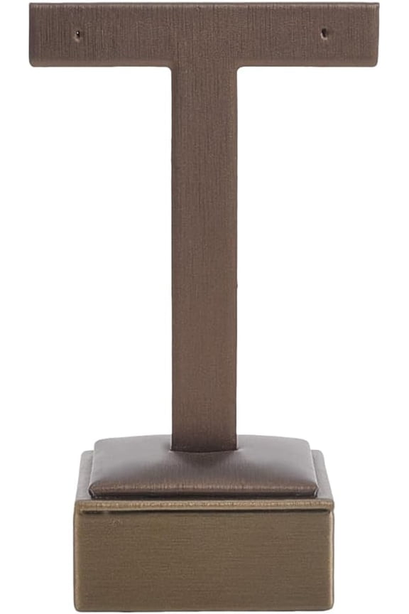 T Bar Earring Stands Single Earring Display Coconut Brown PU Imitation Leather Jewelry Retail Small Hanging Towers Holder Organizer Set for Jewelry Online Store Show Tradeshow Photography