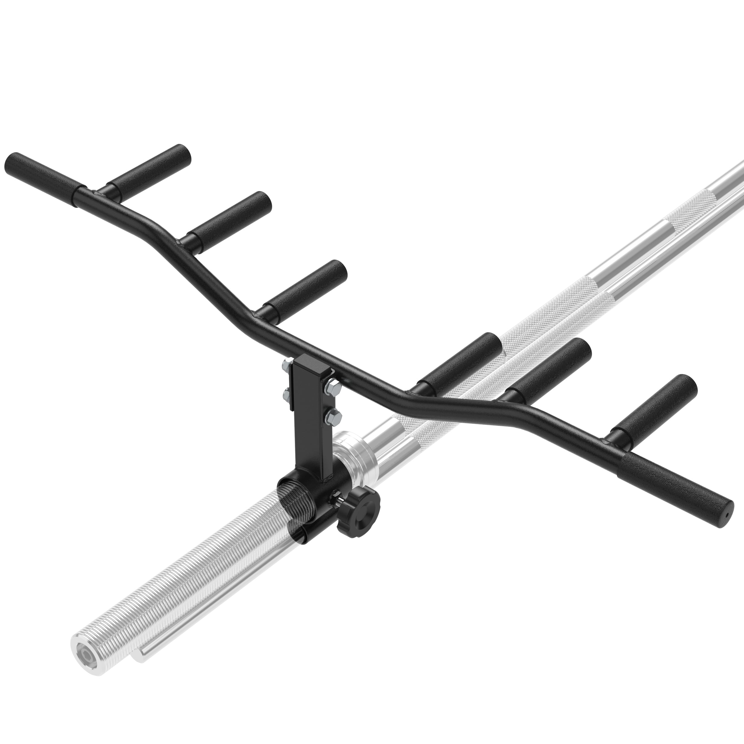 T Bar Row Multi Grip Handle Bar Attachment with Rubber Grip For Landmines and 1 2 Inch Olympic Barbell Weight Bar Home Gym Equipment Lateral Exercise
