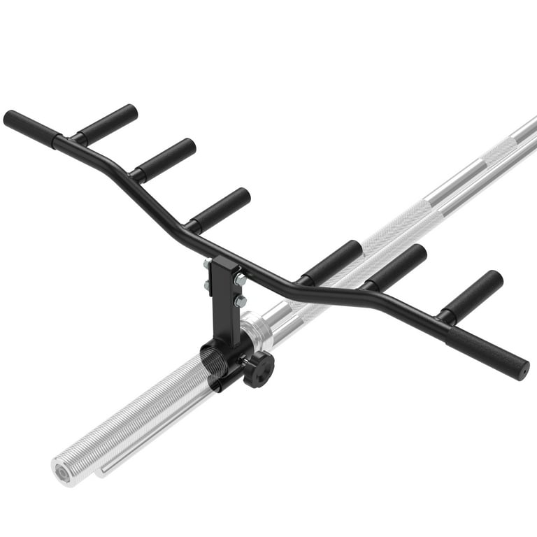T Bar Row Multi Grip Handle Bar Attachment with Rubber Grip For Landmines and 1 2 Inch Olympic Barbell Weight Bar Home Gym Equipment Lateral Exercise Triceps Lats to Build Back Arm Shoulder