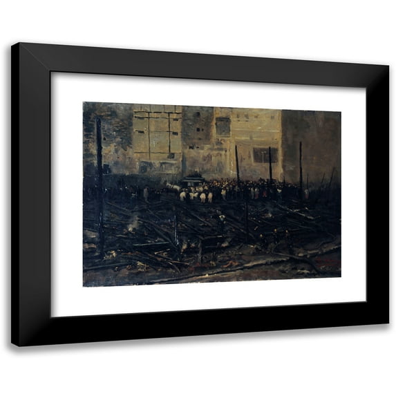 T. Bianco 18x14 Black Modern Framed Museum Art Print Titled - The Bazaar of Charity After the Fire of June 4, 1897 (1897)