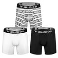 thumbnail image 1 of T Bloke Men Underwear L Size 3 Pack White, Black & White/Black Printed Boxer, 1 of 5