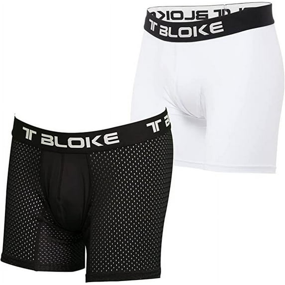 T Bloke Men Underwear Set of 2, White & Black Mesh Size XL Boys Briefs