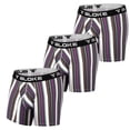 thumbnail image 1 of T Bloke Mens Boxer Briefs L Size 3 Pack Purple/White Striped with Elastic, 1 of 5