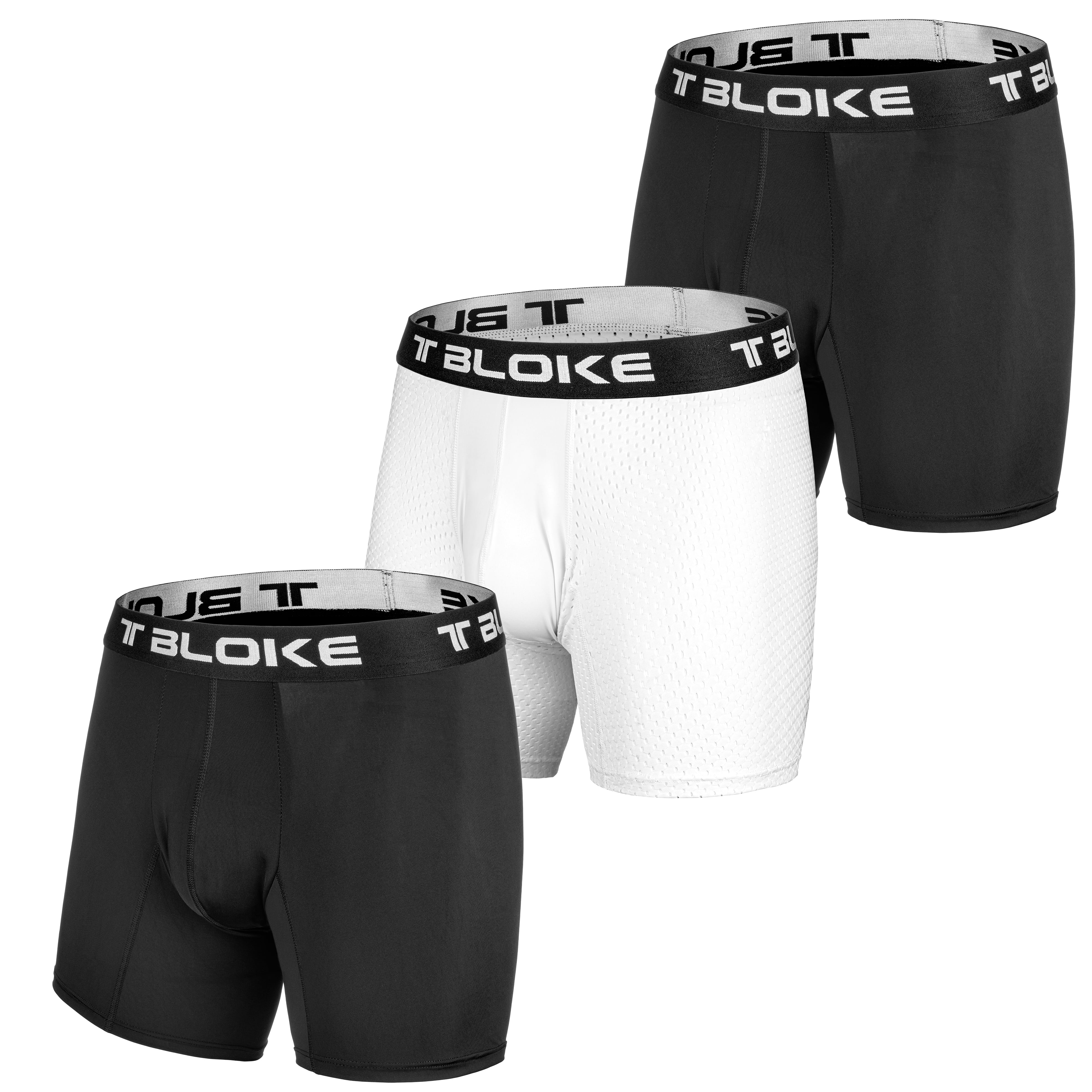Talbots Boxer T Bloke Mens Boxers L Size, Pack of 3 White Mesh &Two Black with ...