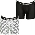 thumbnail image 1 of T Bloke Set of 2, White/Black Printed & Black Mesh Size L Men Boxer Briefs, 1 of 6