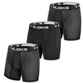 thumbnail image 1 of T Bloke Wicking Boxers L Size, Pack of 3 Black &Two Black Mesh Mens Briefs, 1 of 5