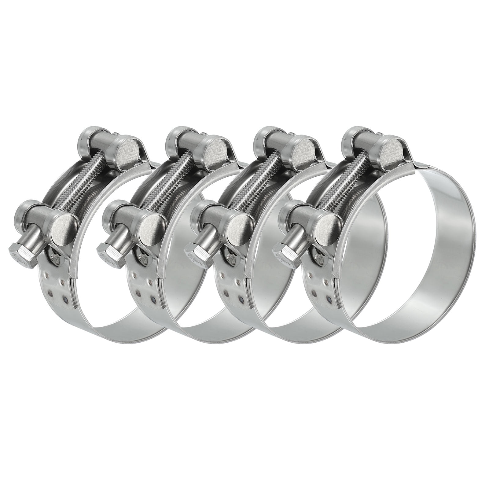 Uxcell 4Pcs 60-63mm T-Bolt Hose Clamp Intercooler Pipe Clip for 2.36"-2.48" Pipe