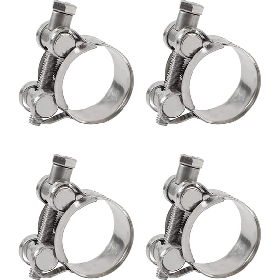 T-Bolt Hose Clamps 4-Pack, 1" 26-28mm Stainless Steel