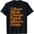 thumbnail image 1 of T Bone Steak, Cheese Eggs, Welch's Grape T-Shirt, 1 of 4