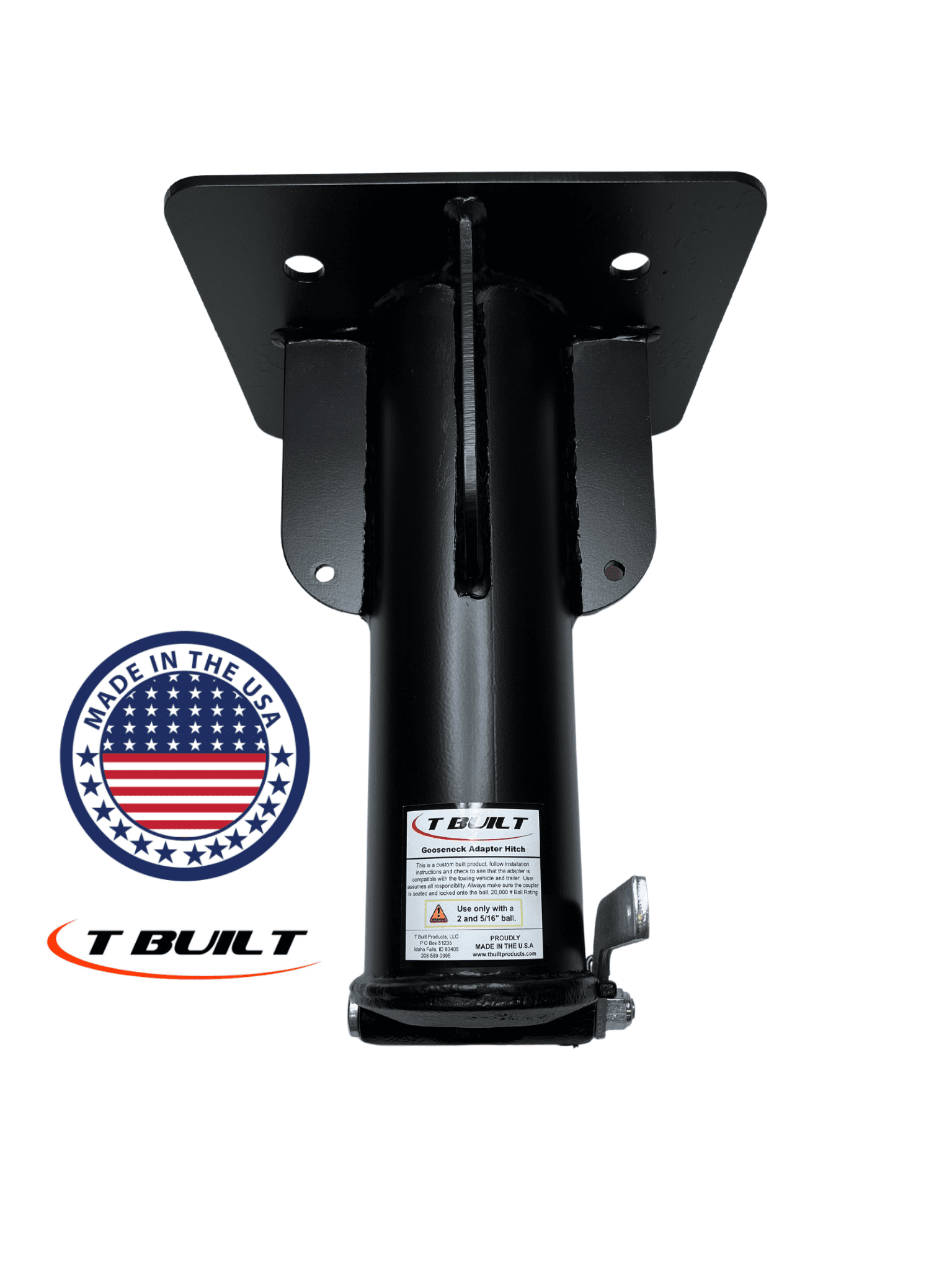 T Built 15" Fifth Wheel to Gooseneck Adapter with SelfLatching Coupler