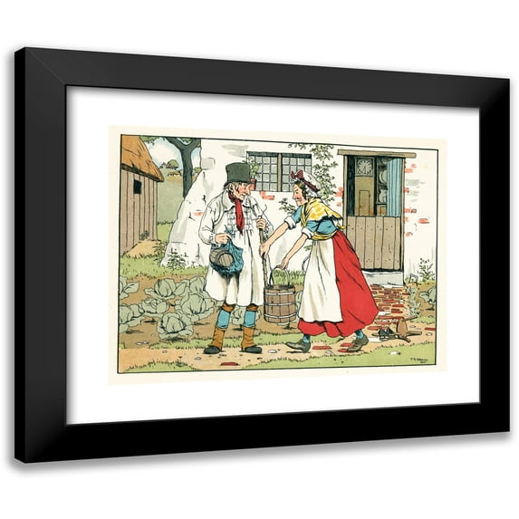 T. Butler-Stoney 14x12 Black Modern Framed Museum Art Print Titled - The Old Man Who Lived in a Wood Pl 02 (1902)