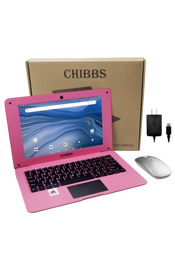 10.1" Inch Portable Kids Laptop Computer, Linux-Android 12.0 OS, 2gb Rom+64gb Rom, Wi-Fi- Pink