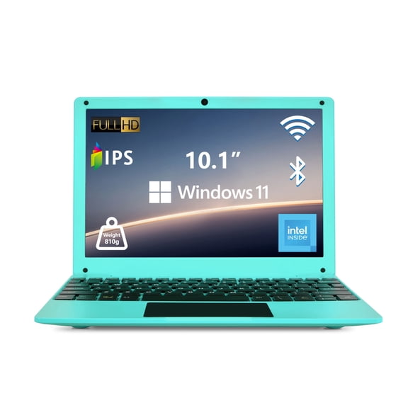 CHIBBS Kids' Portable Laptop Computer Powered by Windows 11 Intel, 8gb Ram+ 128gb Rom, 10.1" Inch Personal Laptop Computer, HDMI, USB, Bluetooth, Wi-Fi, - Blue