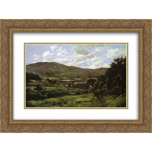 T. C. Steele 2x Matted 24x18 Gold Ornate Framed Art Print 'Okemo Mountain, Ludlow, Vermont'