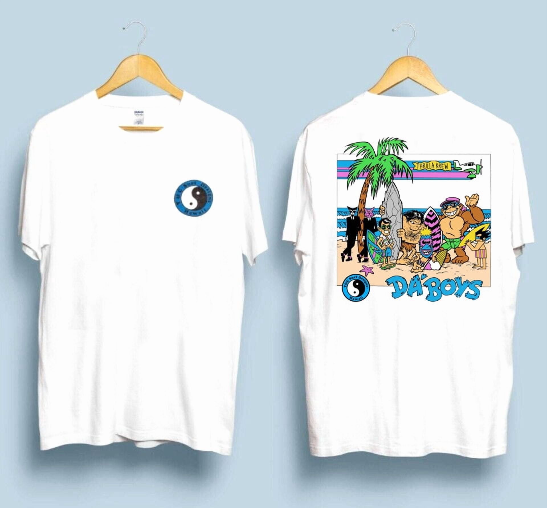 T&C Surf Challenge Retro 80s Designs T-shirt White 2 sides Cotton DHP59