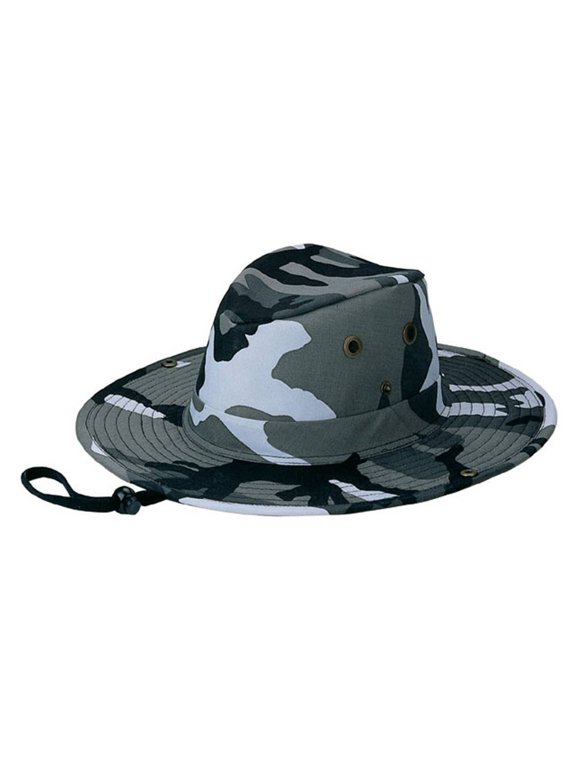 T/C TWILL CAMOUFLAGE HUNTING HAT W/SIDE SNAPS - City Large