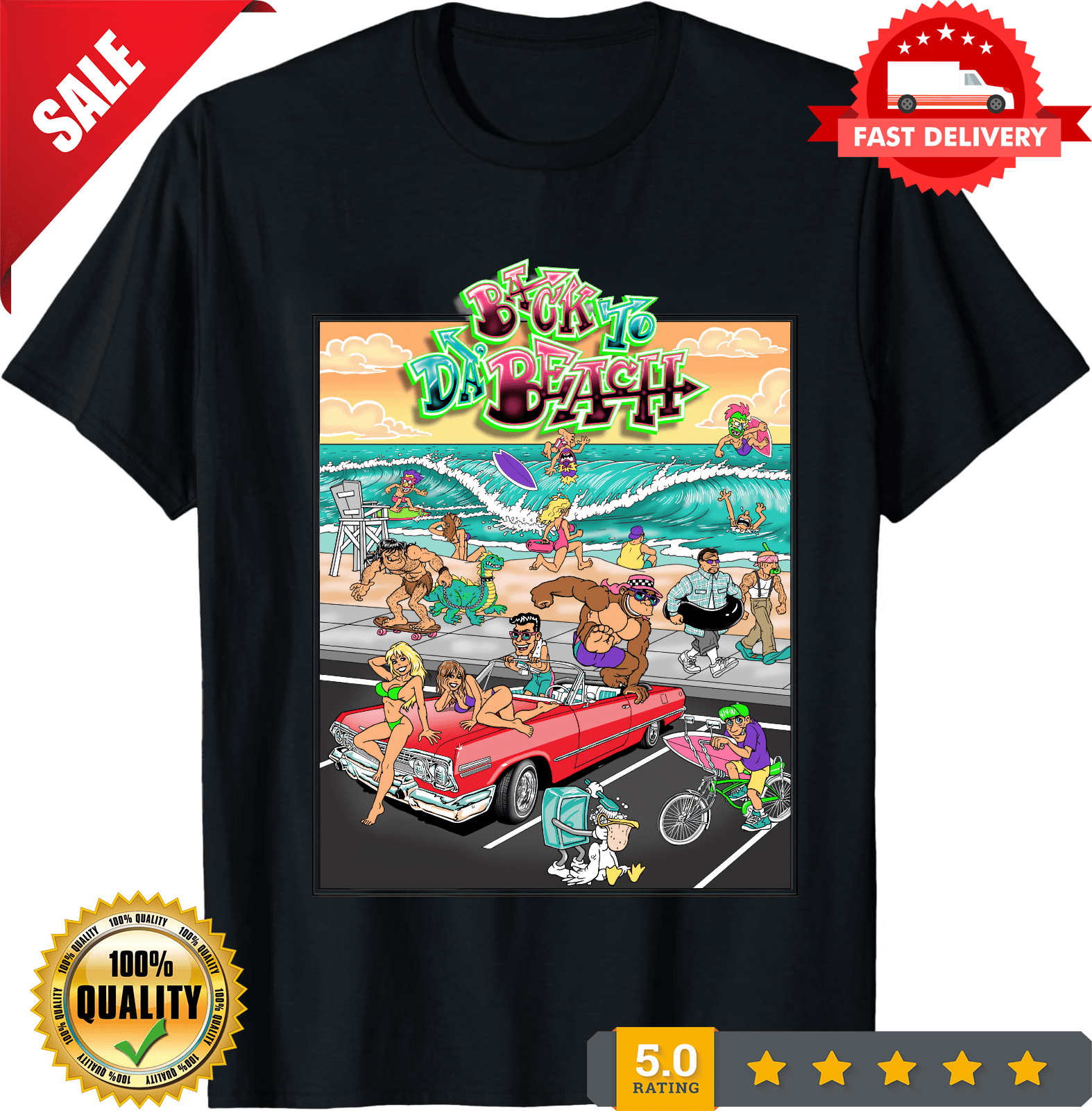 T&C Town And Country Back To Da Beach Vintage Shirt-Town And