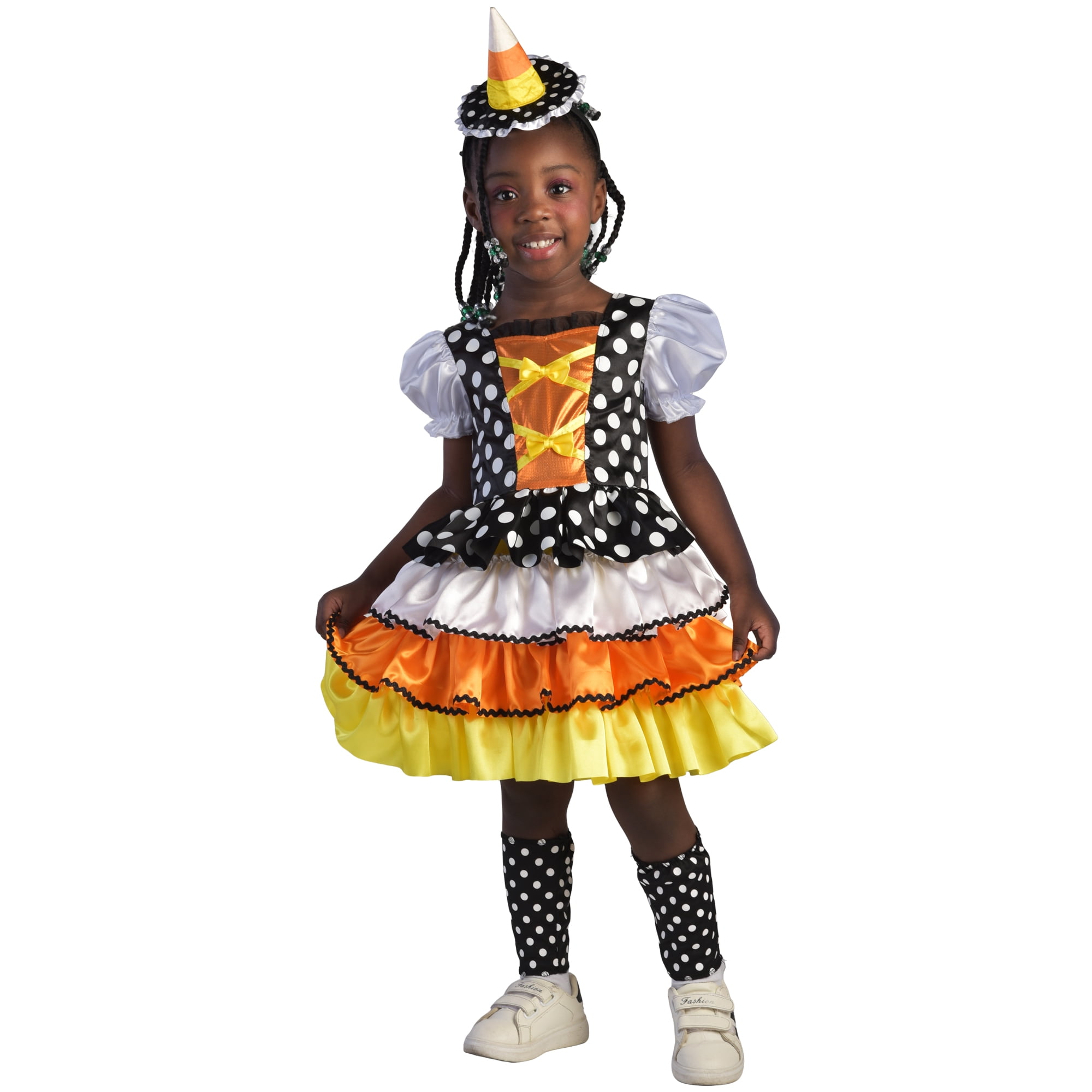 Candy Corn Witch Halloween Costume for Toddler, Size 3T-4T, by Way to Celebrate