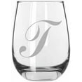 thumbnail image 1 of T Commercial Script Monogram Etched 15.25oz Libbey Stemless Wine Glass, 1 of 1
