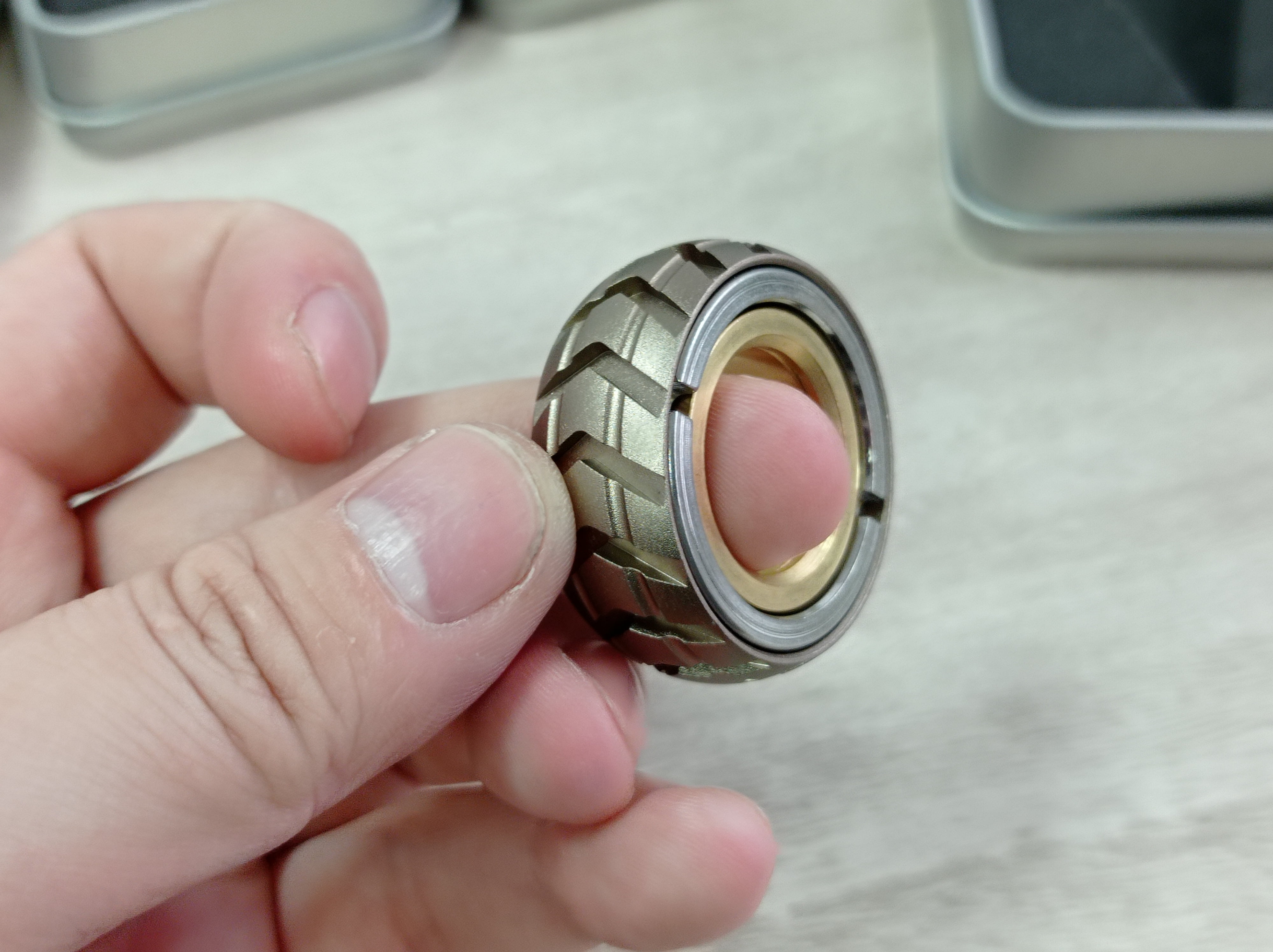T-Conceal EDC Fidget Sliders Fidget Toys Stress Relief for Adults Magnetic Metal ADHD Casual Fidget Rings Haptic Coin Blocks (Tire-Upgrade)