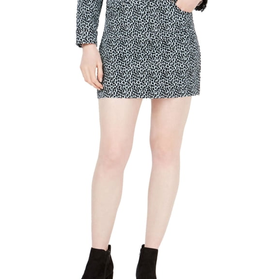 T.D.C Womens Printed Corduroy Mini Skirt, Green, X-Large