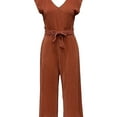 thumbnail image 1 of T.D.C Womens Ribbed Jumpsuit, Orange, Small, 1 of 1