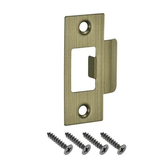 T Door Strike Plate, 70mm x 40mm 201 Stainless Steel Latch Deadbolt Strike Plate for Door Frame Door Jamb, Bronze