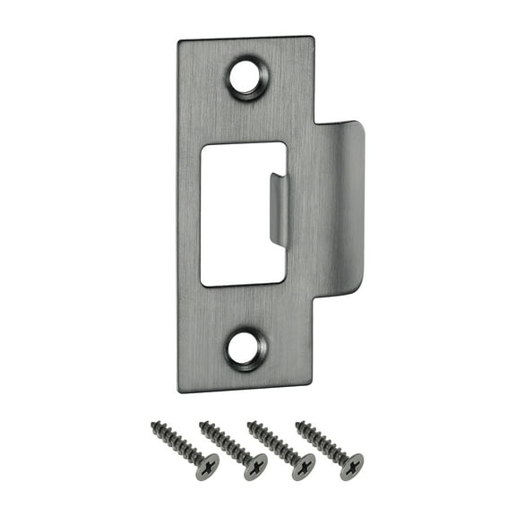 T Door Strike Plate, 70mm x 40mm 201 Stainless Steel Latch Deadbolt Strike Plate for Door Frame Door Jamb, Dark Gray