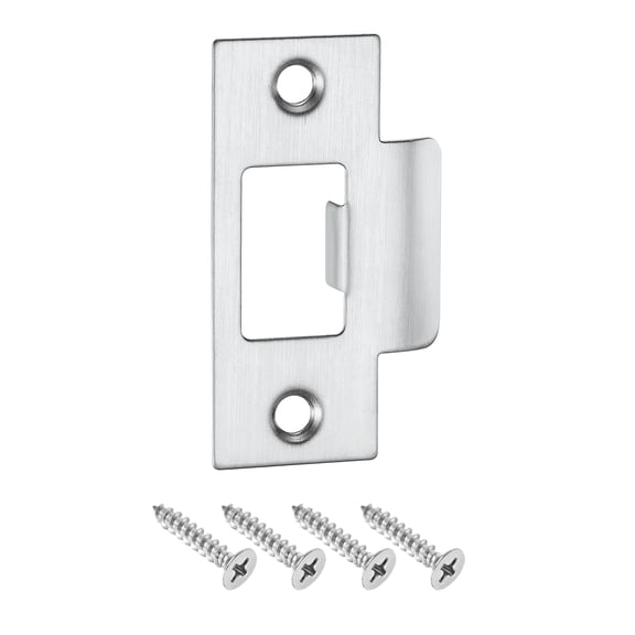 T Door Strike Plate, 70mm x 40mm 201 Stainless Steel Latch Deadbolt Strike Plate for Door Frame Door Jamb, Silver