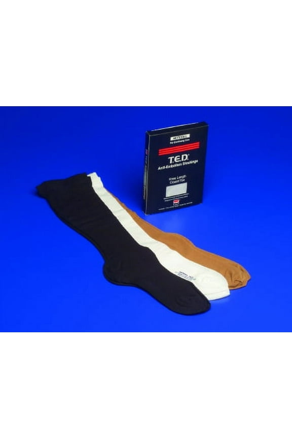 T.E.D. Anti-embolism Stockings Knee-high, Medium, Regular, Beige, Closed Toe - Pair of 2