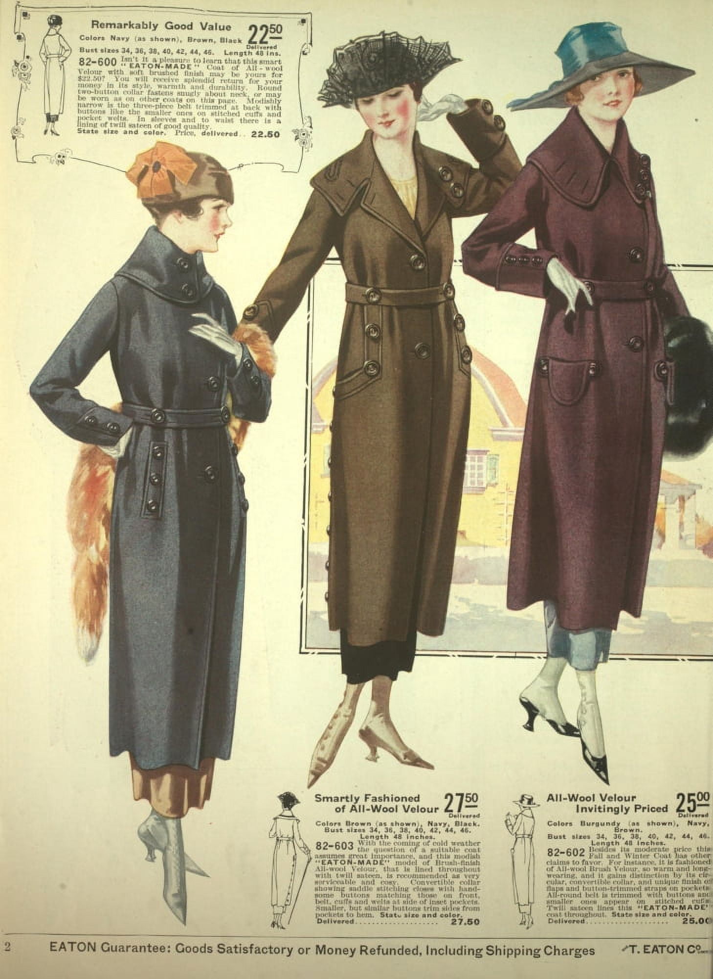 T Eaton Fall & Winter Catalogue 1920-21 Good Value Coats Canvas Art - Unknown (18 x 24)