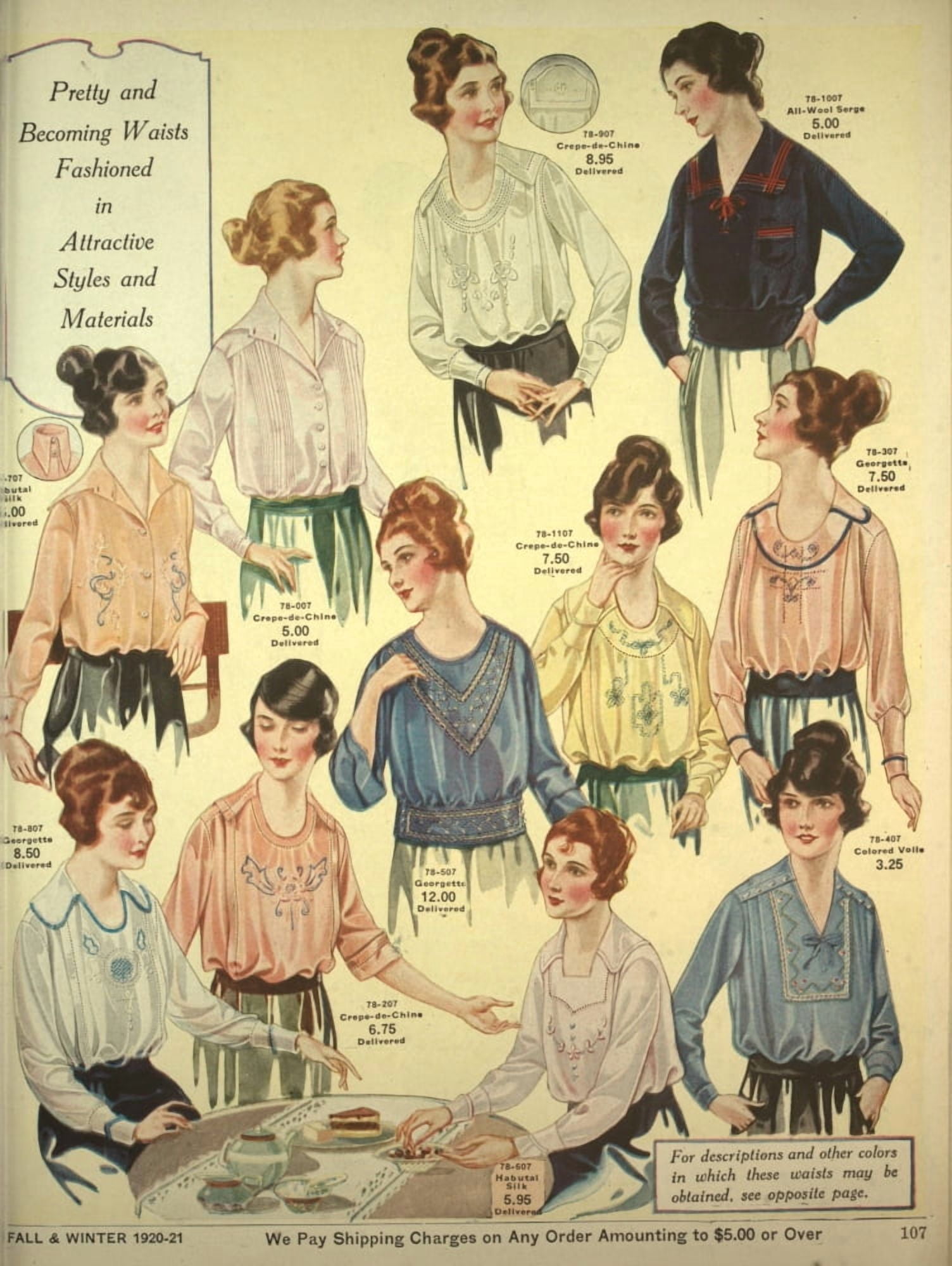 T Eaton Fall & Winter Catalogue 1920-21 Pretty & Becoming Blouses Canvas Art - Unknown (18 x 24)