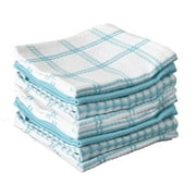 T-FAL Coordinating Flat Waffle Weave Dish Cloth Set, 94867 - Breeze - 100% Pure Cotton - 8Pk - 12 in. x 13 in.